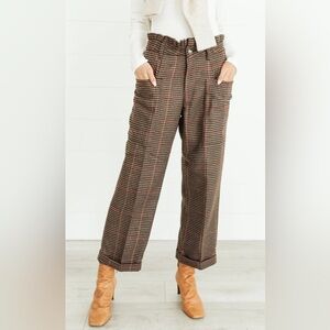 OAT New York Plaid Paperbag Waist Pants